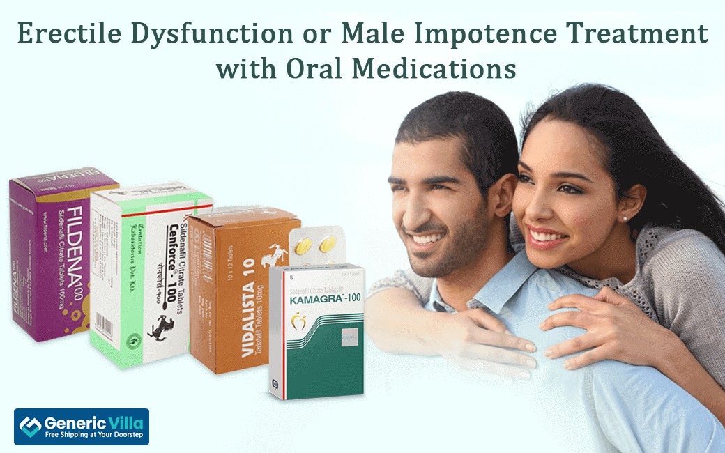 Erectile Dysfunction or male impotence treatments with Medication GV.